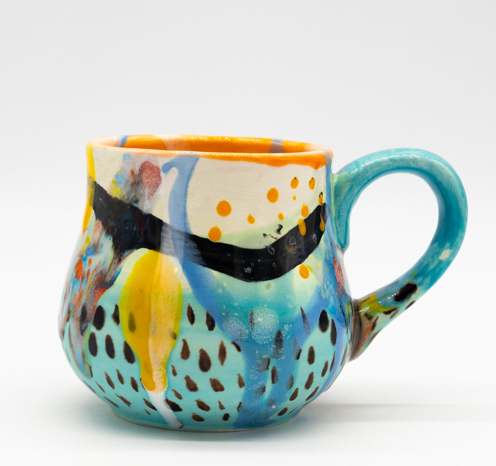 #1 12 oz Hand painted Ceramic Mug