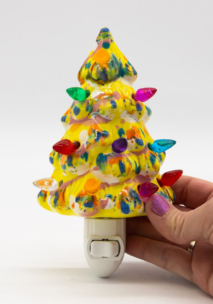 #32 Hand Painted Night Light Christmas Tree