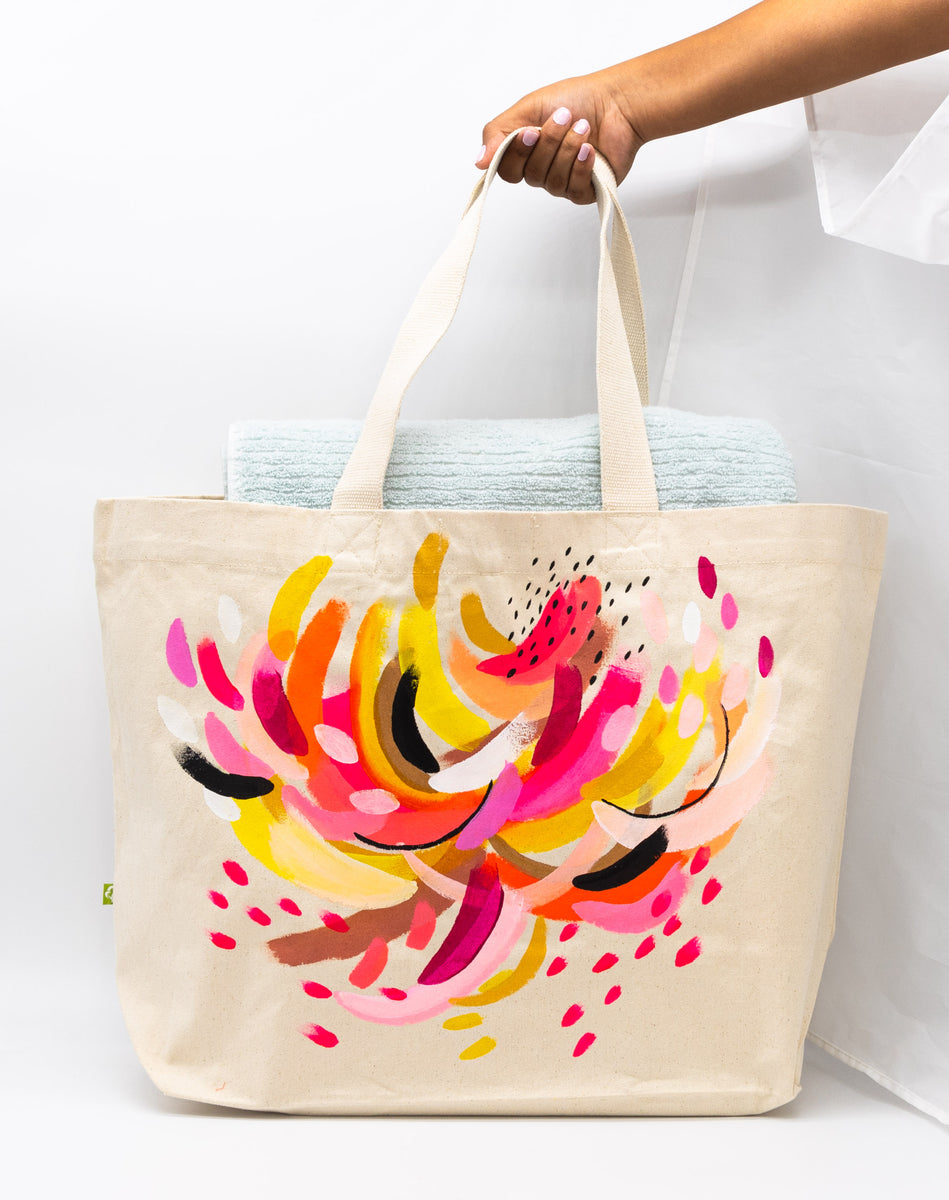 NEW Hand Painted hotsell Canvas Tote Bag