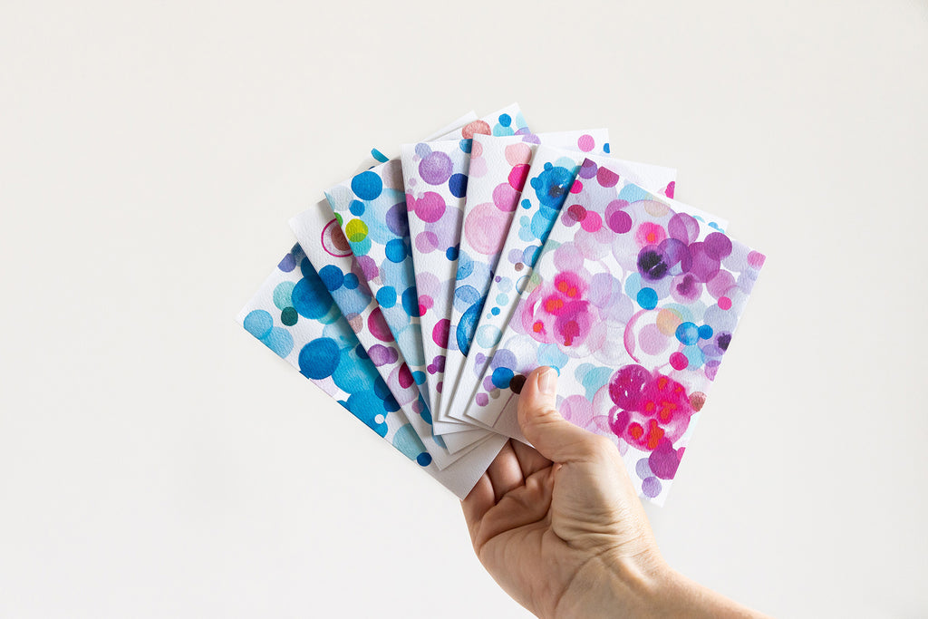 Watercolor Painting Stationary 6 Card Pack