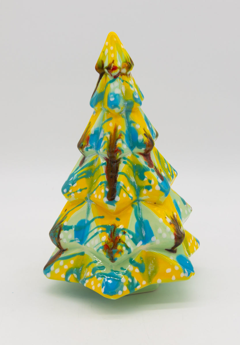 5 10" Hand Painted Ceramic Christmas Tree Suze Ford Studios