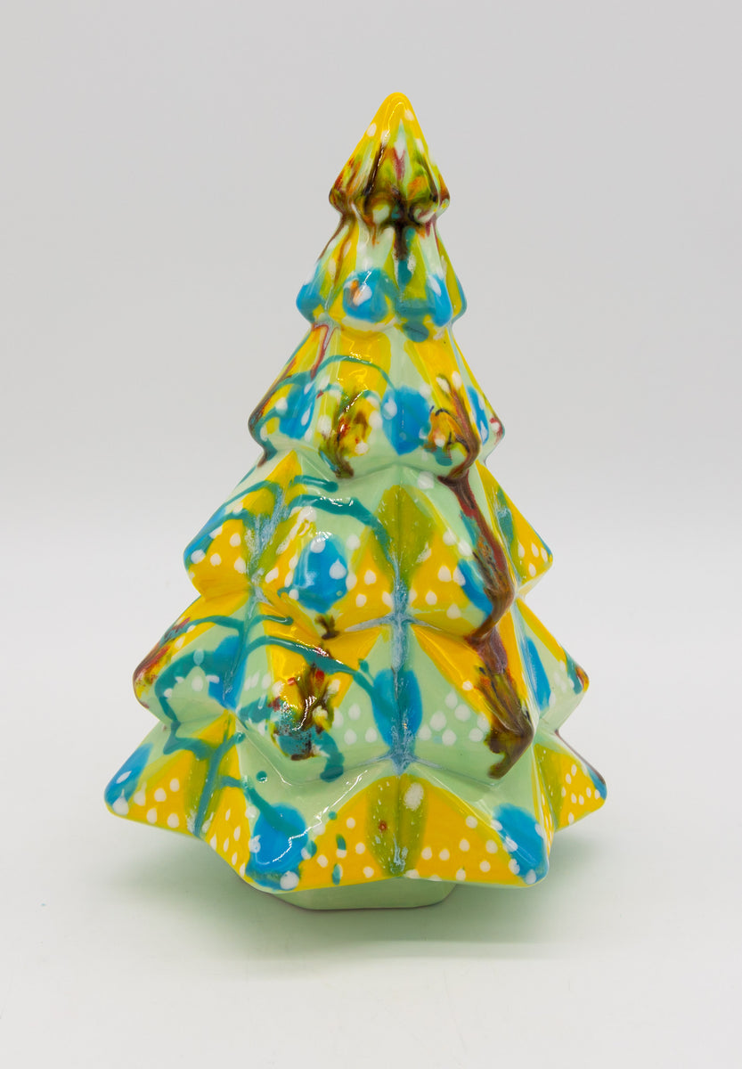 5 10" Hand Painted Ceramic Christmas Tree Suze Ford Studios