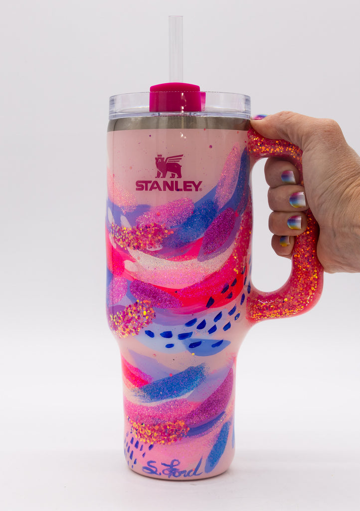 #2 Hand Painted Resin 40 oz Stanley Tumbler