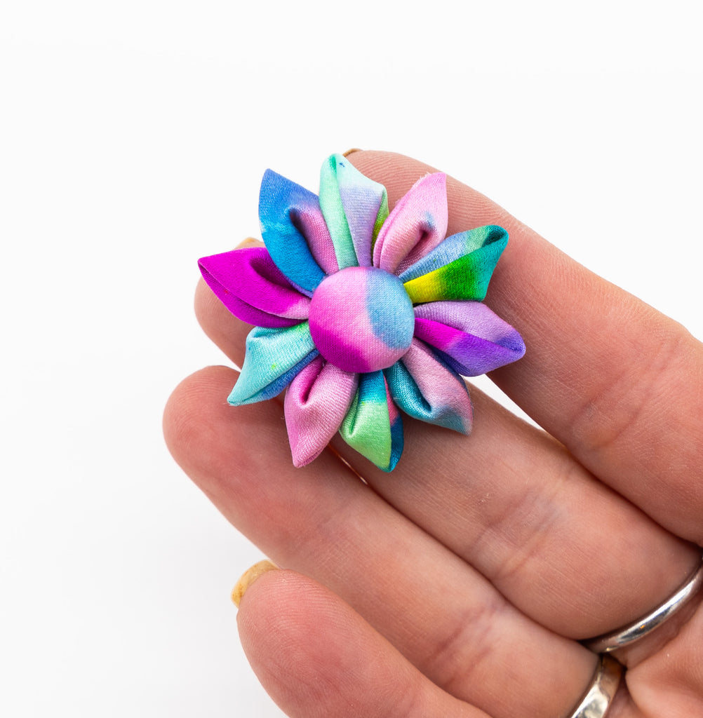 #1 Hand Painted Flower Silk Lapel Pin