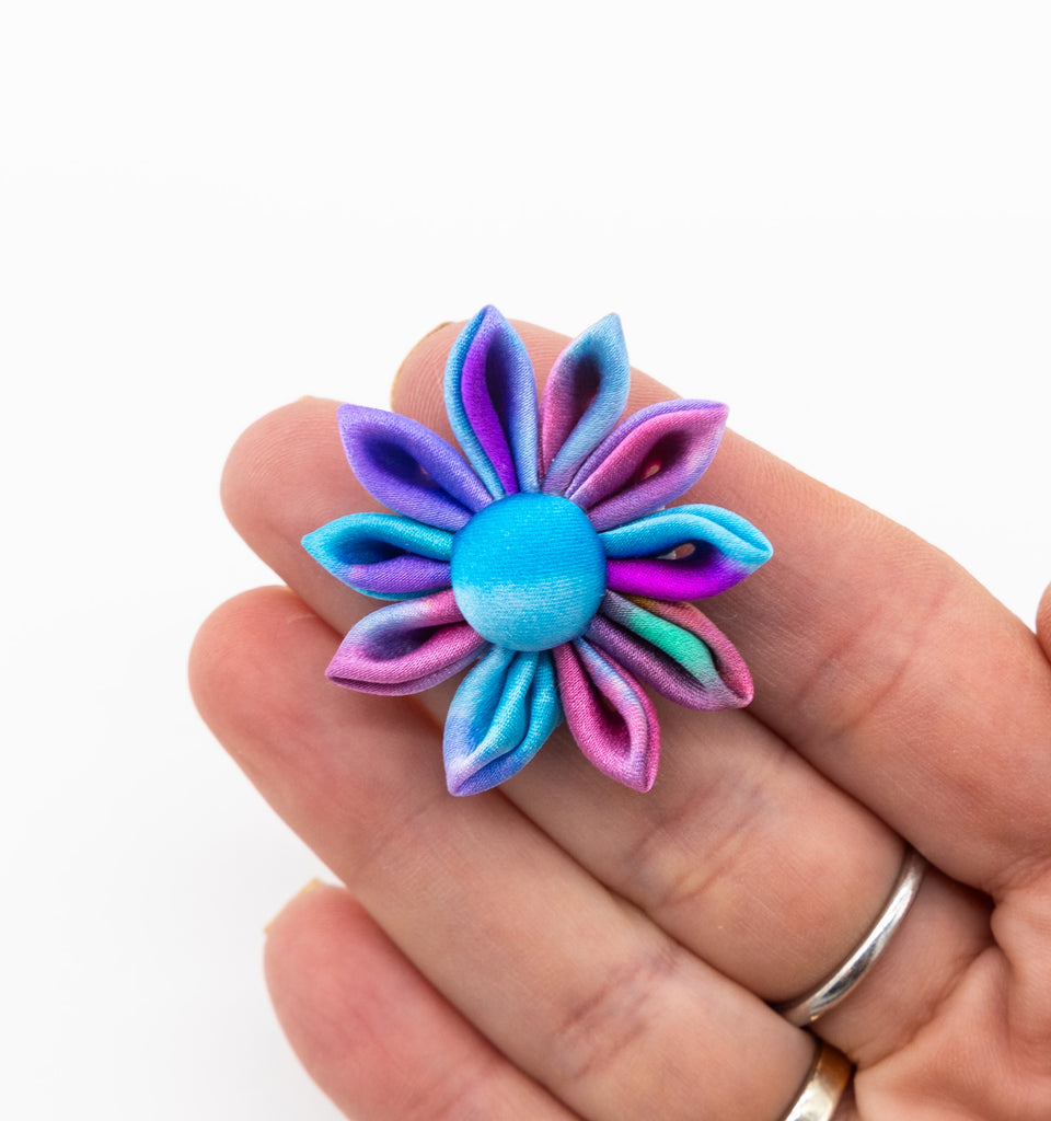 #3 Hand Painted Flower Silk Lapel Pin