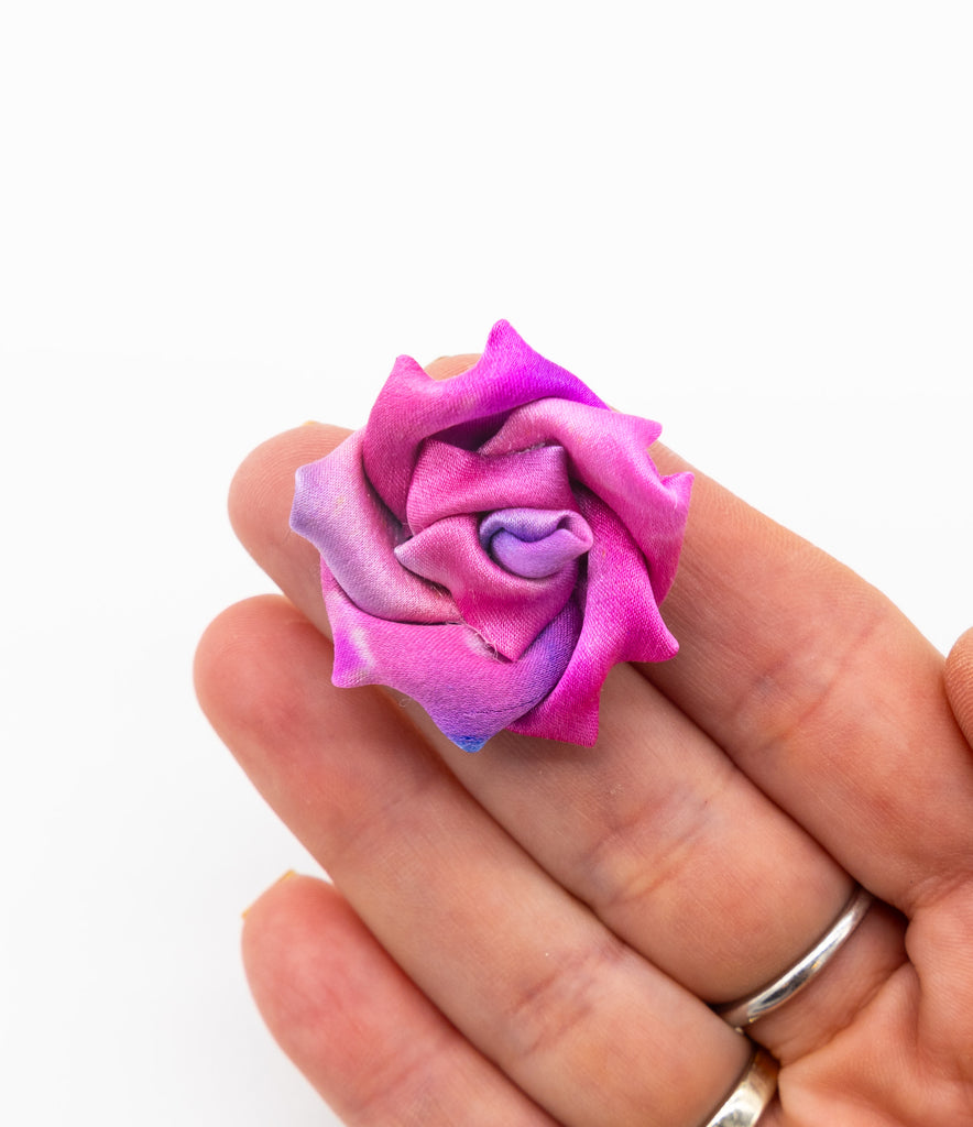 #12 Hand Painted Flower Silk Lapel Pin