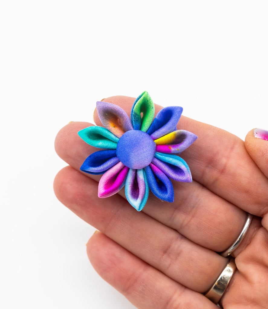 #13 Hand Painted Flower Silk Lapel Pin