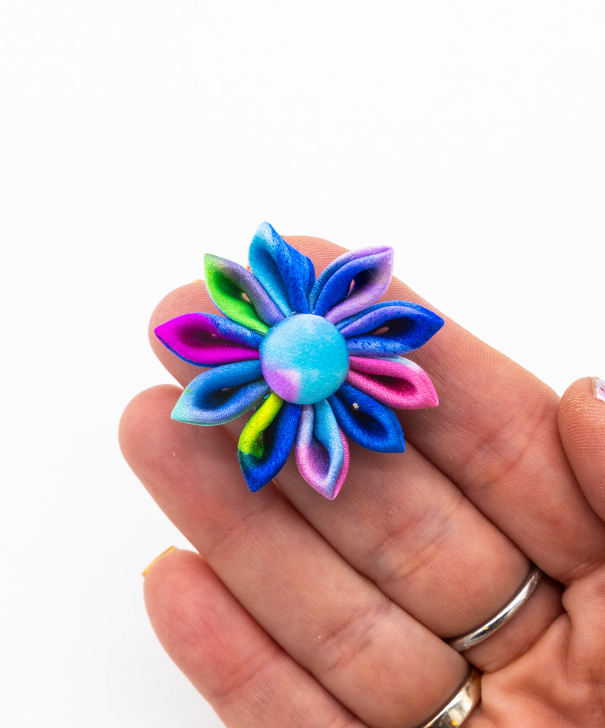 #22 Hand Painted Flower Silk Lapel Pin