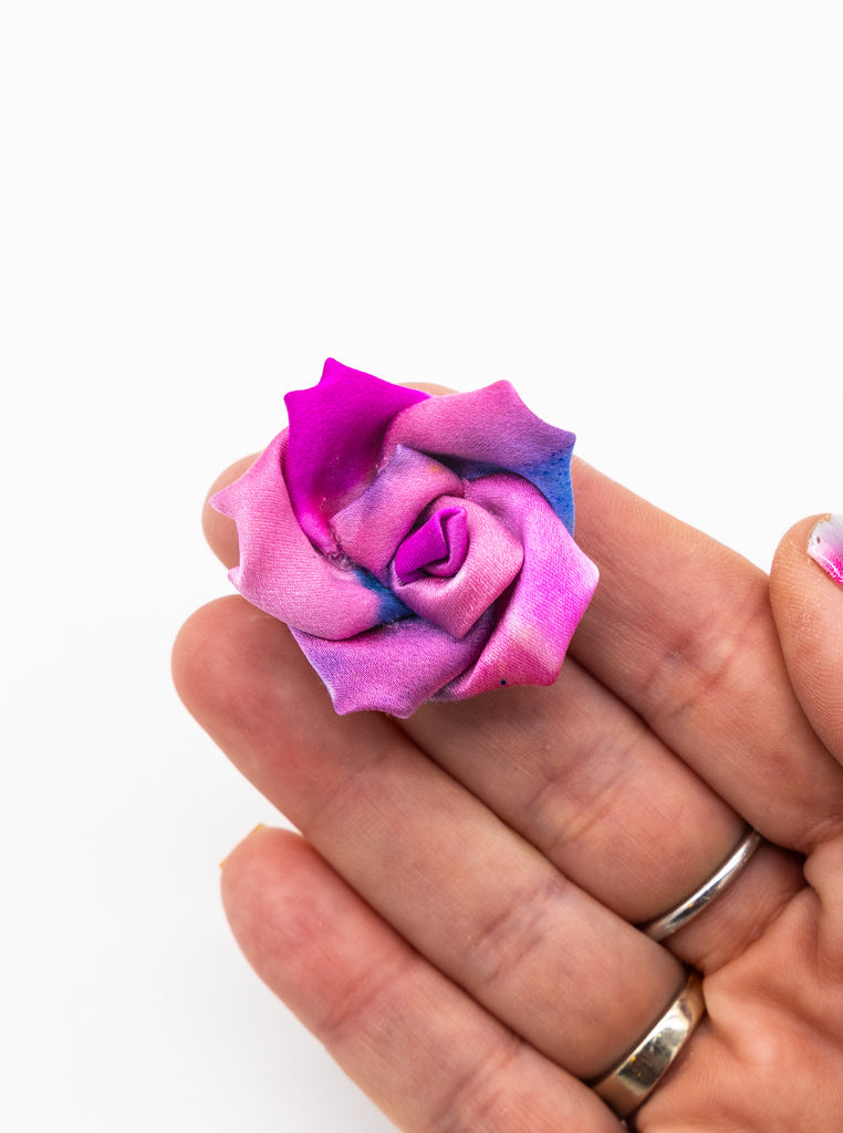 #27 Hand Painted Flower Silk Lapel Pin