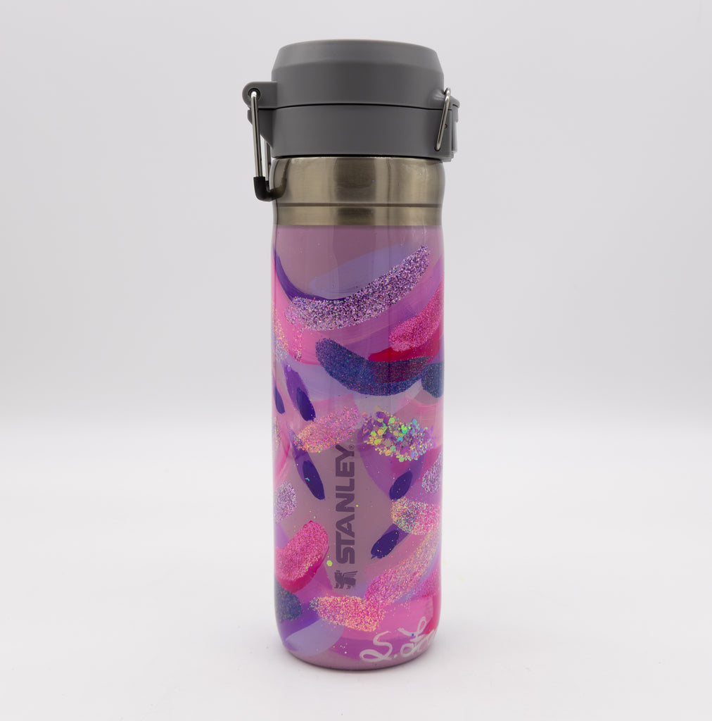 #9 Hand Painted Resin 24 oz Quick Flip Go Bottle Stanley
