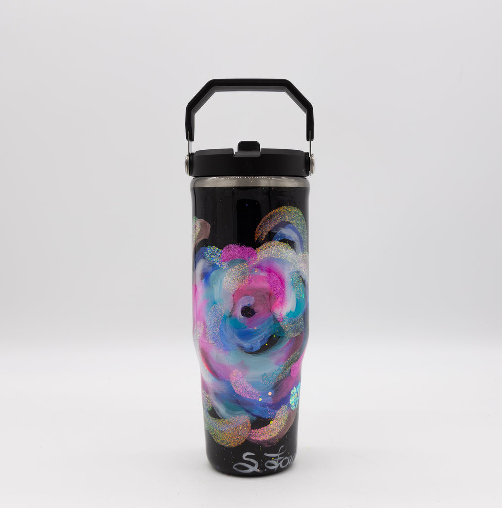 #13 Hand Painted Resin 30 oz Ice Flow Flip Straw Stanley Tumbler