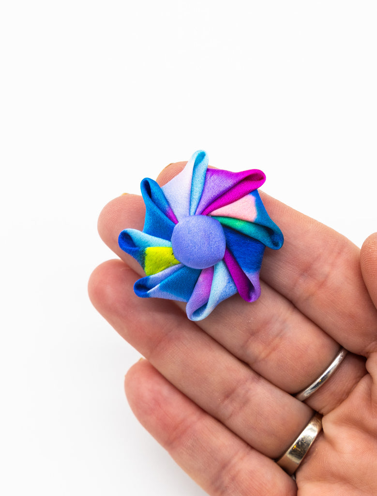 #38 Hand Painted Flower Silk Lapel Pin