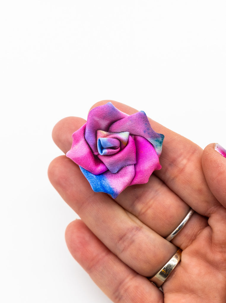 #40 Hand Painted Flower Silk Lapel Pin