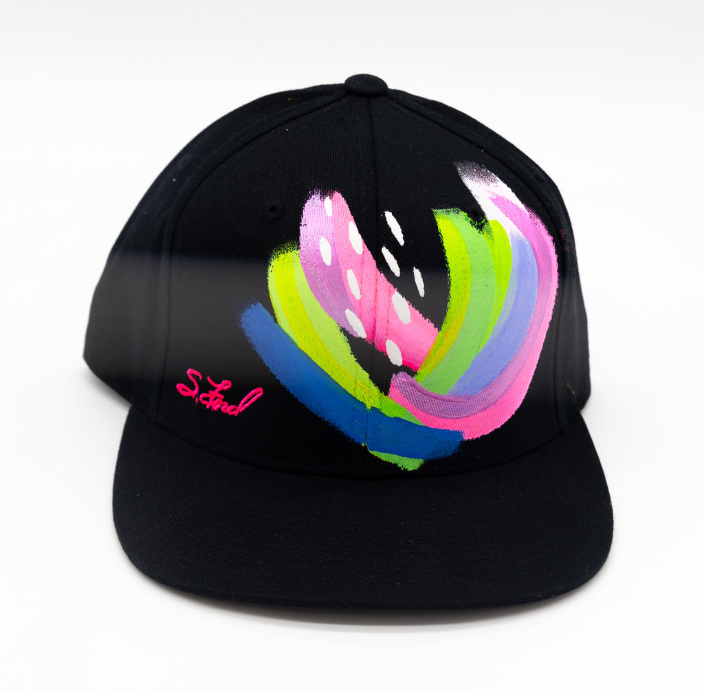 Be Bold, Abstract Hand Painted Black Organic Hat