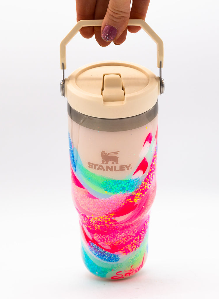 #27 Hand Painted Resin 30 oz Ice Flow Flip Straw Stanley Tumbler