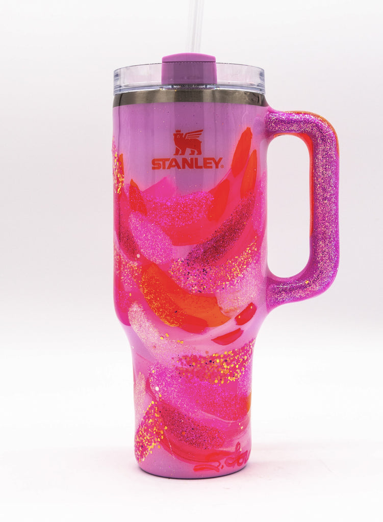 #34 Hand Painted Resin 40 oz Quencher Stanley Tumbler
