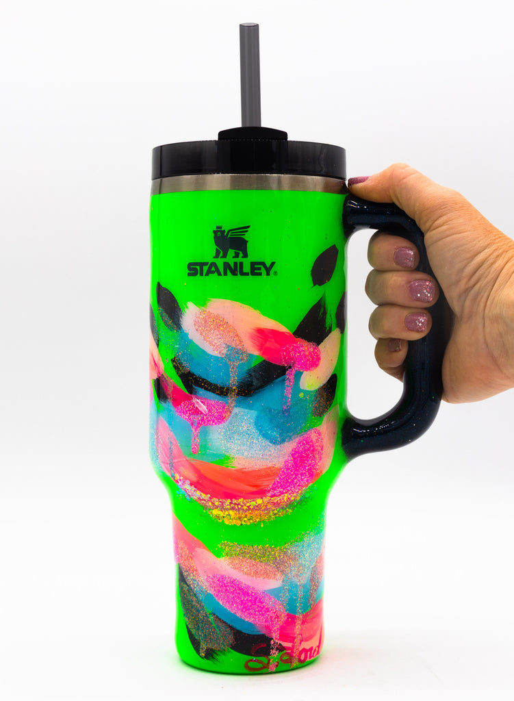 #37 Hand Painted Resin 40 oz Quencher Stanley Tumbler