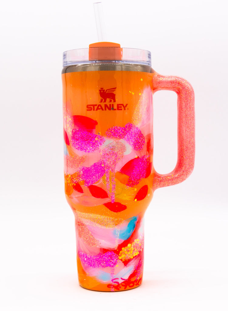 #38 Hand Painted Resin 40 oz Quencher Stanley Tumbler