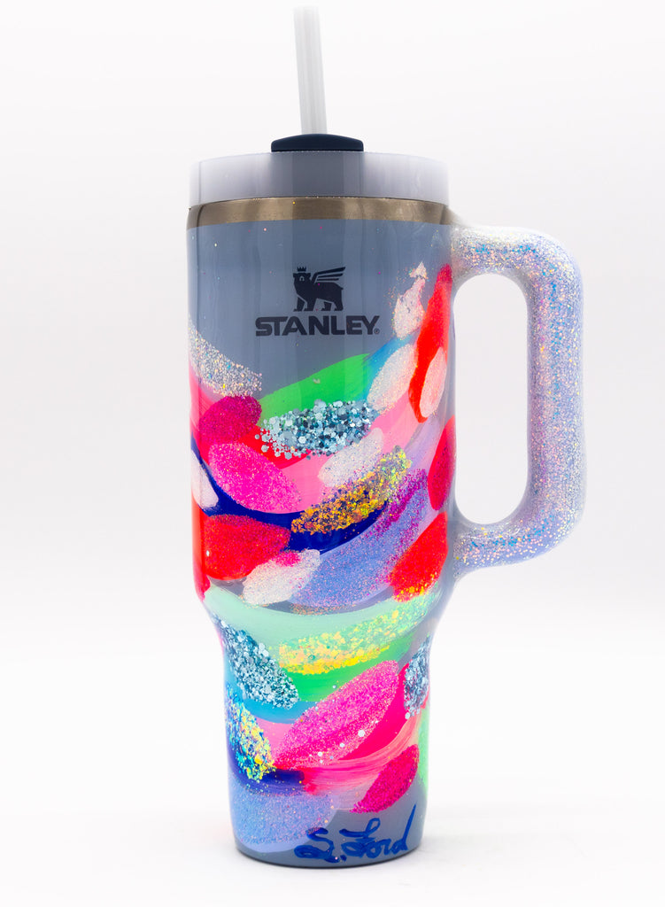 #39 Hand Painted Resin 40 oz Quencher Stanley Tumbler