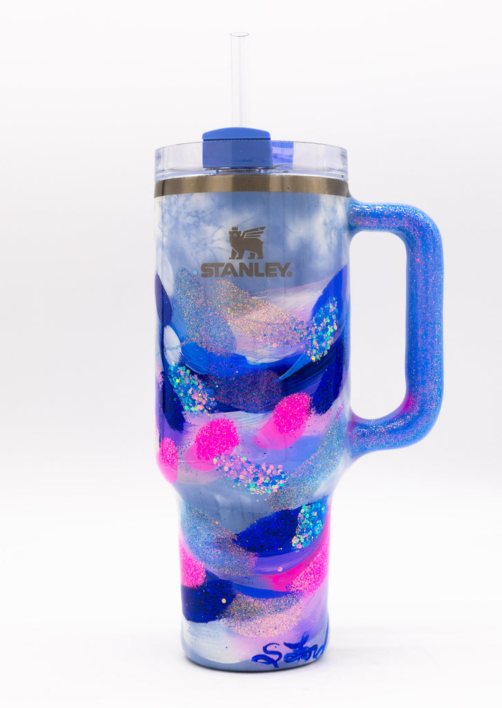 #47 Hand Painted Resin 40 oz Quencher Stanley Tumbler