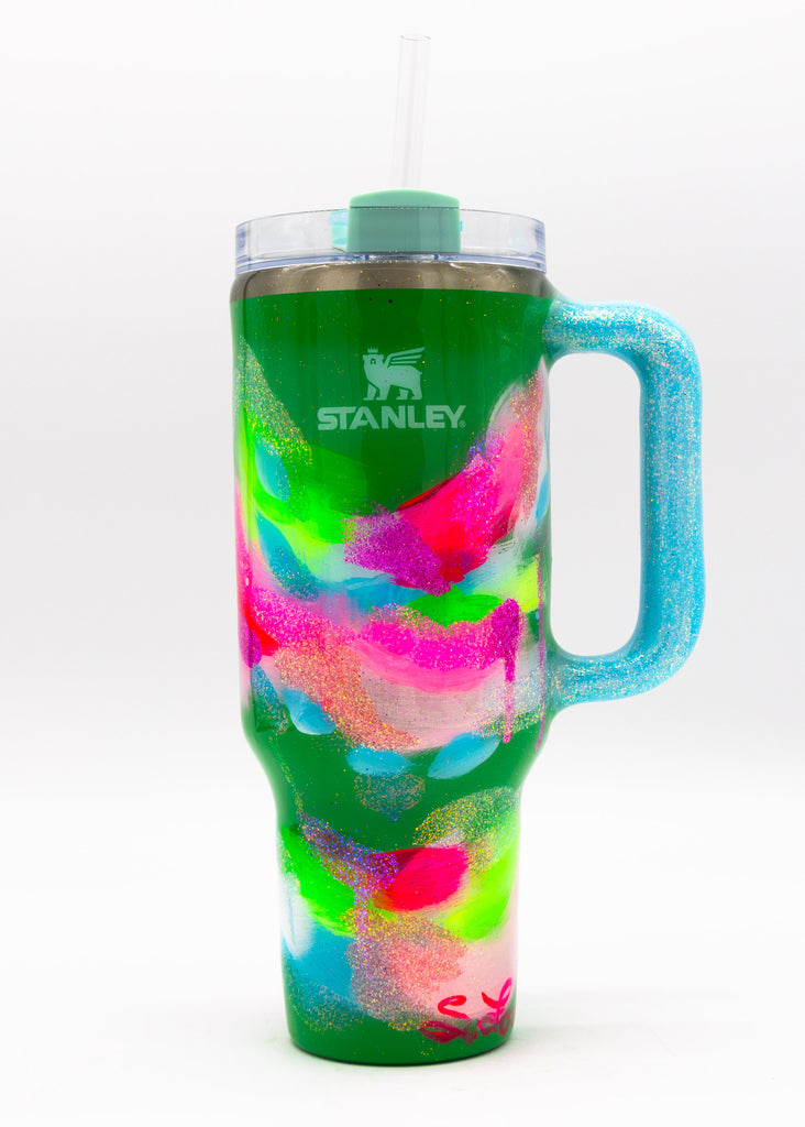 #49 Hand Painted Resin 40 oz Quencher Stanley Tumbler