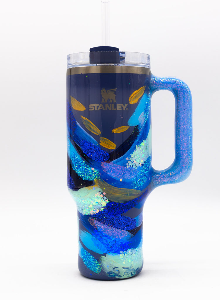 #52 Hand Painted Resin 40 oz Quencher Stanley Tumbler