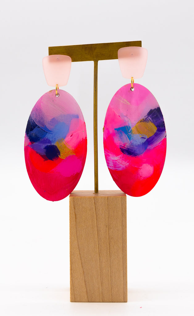 #114 Hand painted earrings