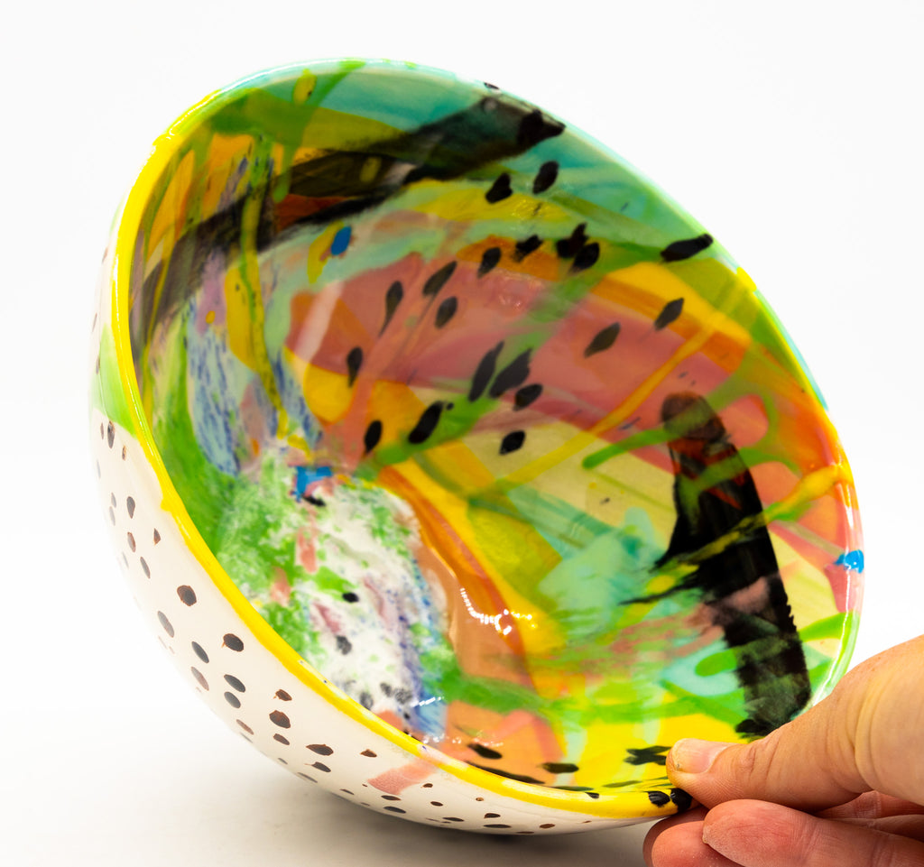 #81  Hand painted modern ceramic bowl