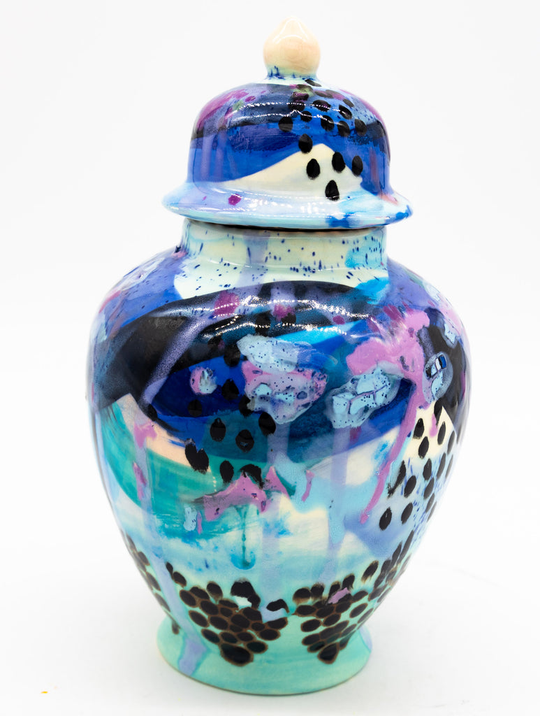 #97  Medium Hand painted modern jar