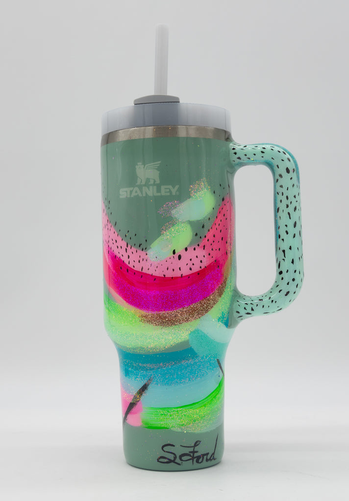 #30 Hand Painted Resin 40oz Stanley Tumbler