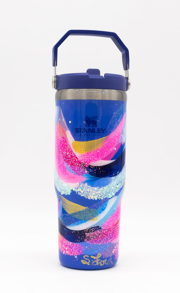 #8 Hand Painted Resin 30oz Stanley Tumbler