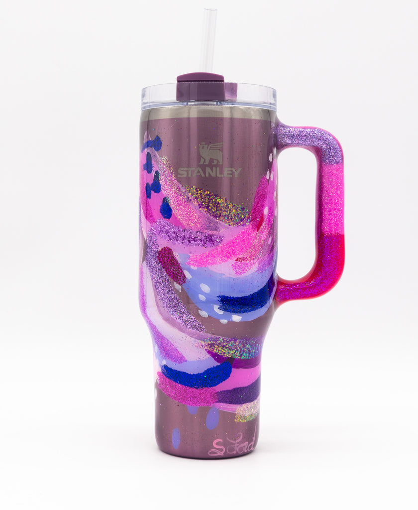 #52 Hand Painted Resin 40oz Stanley Tumbler