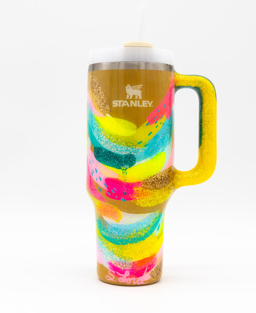 #67 Hand Painted Resin 40oz Stanley Tumbler