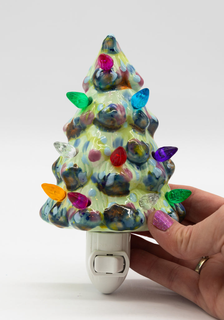 #14 Hand Painted Night Light Christmas Tree