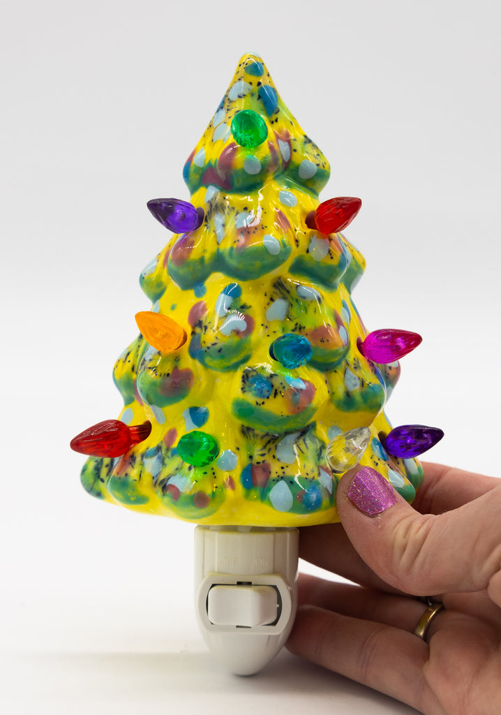 #20 Hand Painted Night Light Christmas Tree