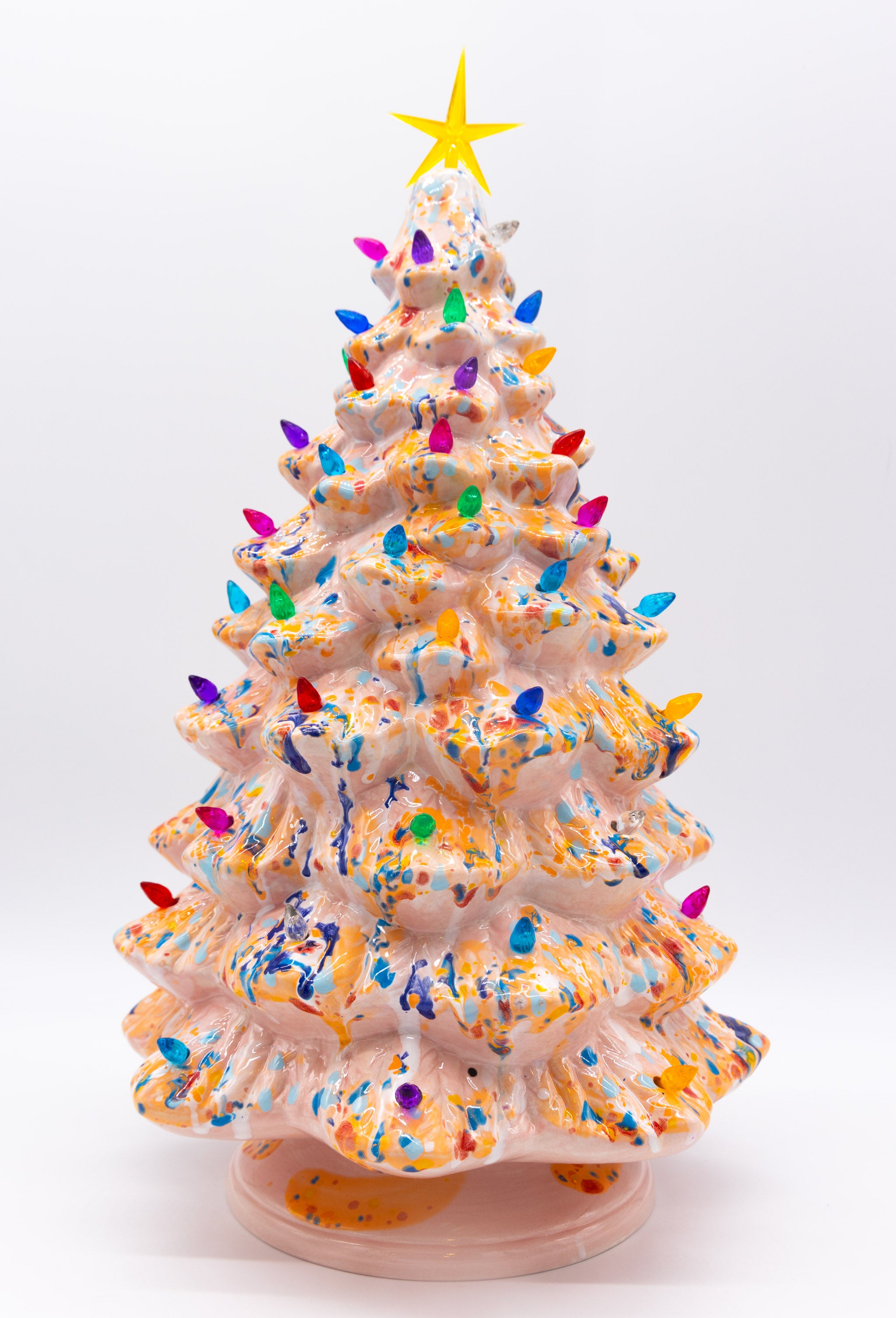 油彩画　Xmas tree Amazon.com: Christmas Wall art, Chiristmas Tree with Lights