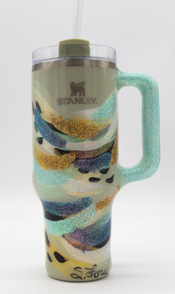 #74 Hand Painted Resin 40 oz Stanley Tumbler