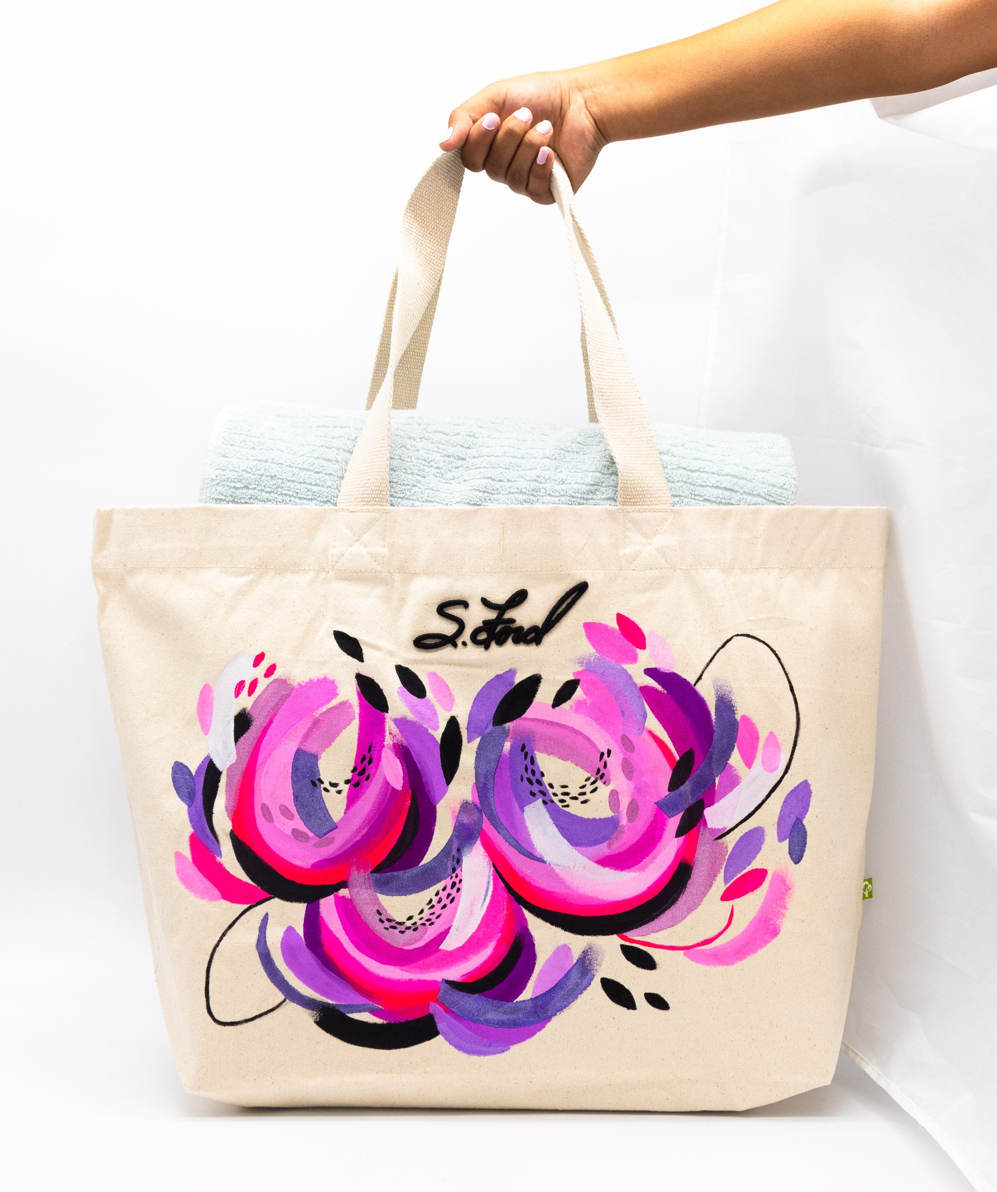 12 Hand Painted Large Canvas Tote Bag – Suze Ford Studios