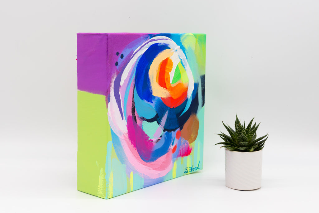 Close Your Eyes, 10 x 10, oil painting on canvas – Suze Ford