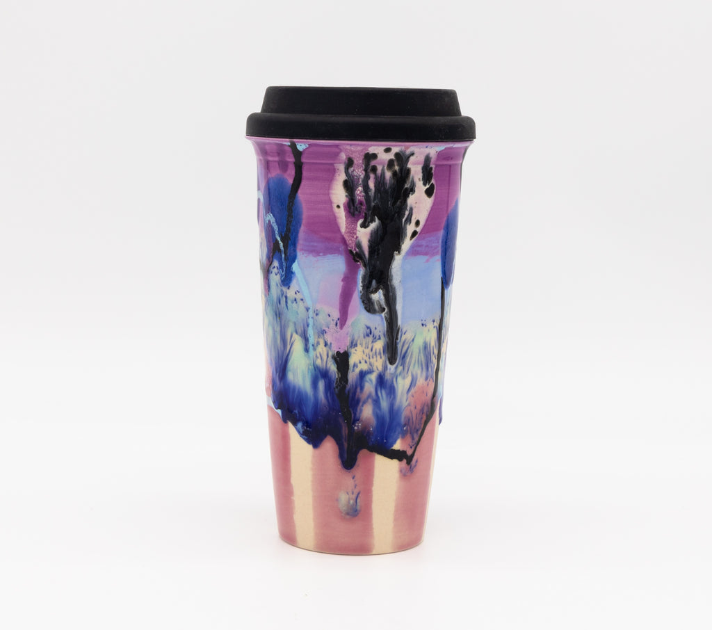 #8 16 oz hand painted ceramic travel mug