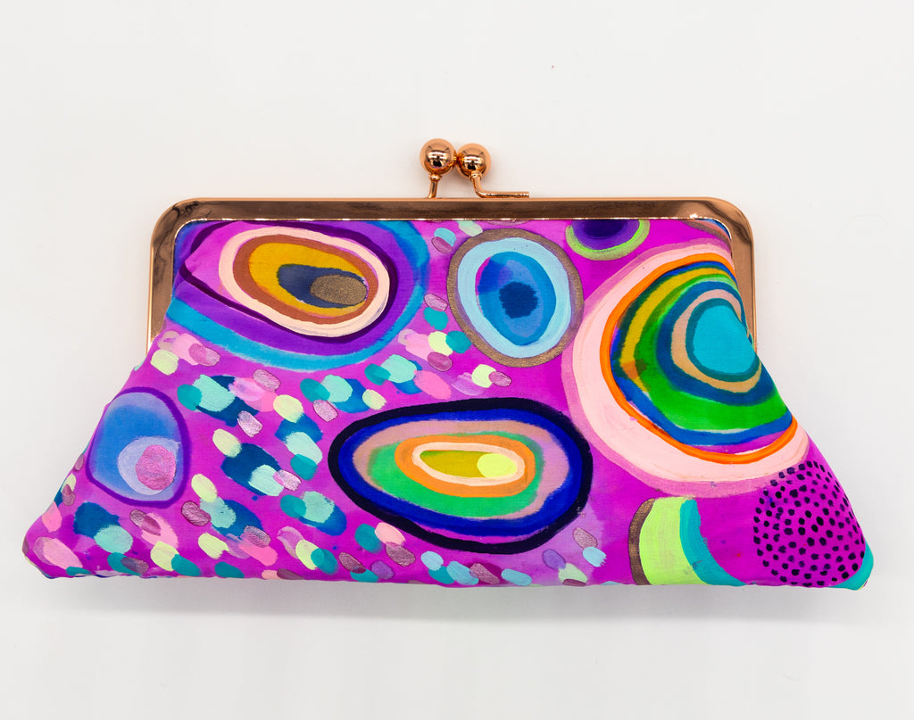 #22 Hand Painted Silk frame clutch