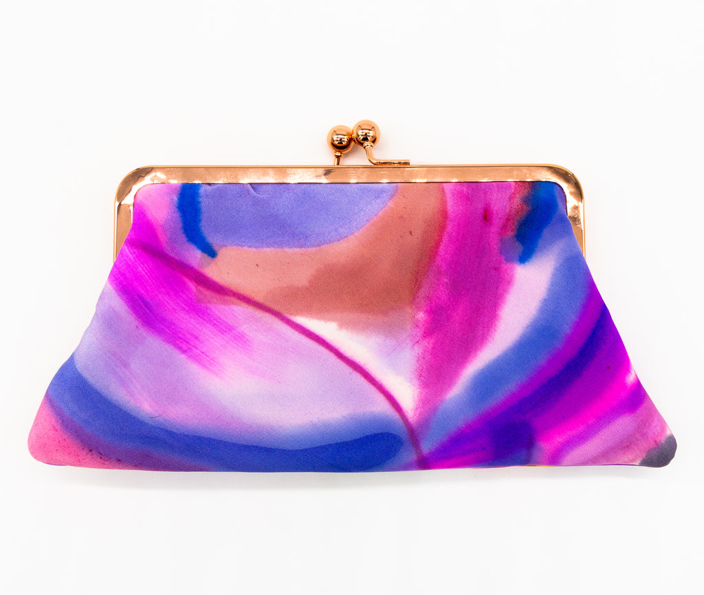 #24 Hand Painted Silk frame clutch