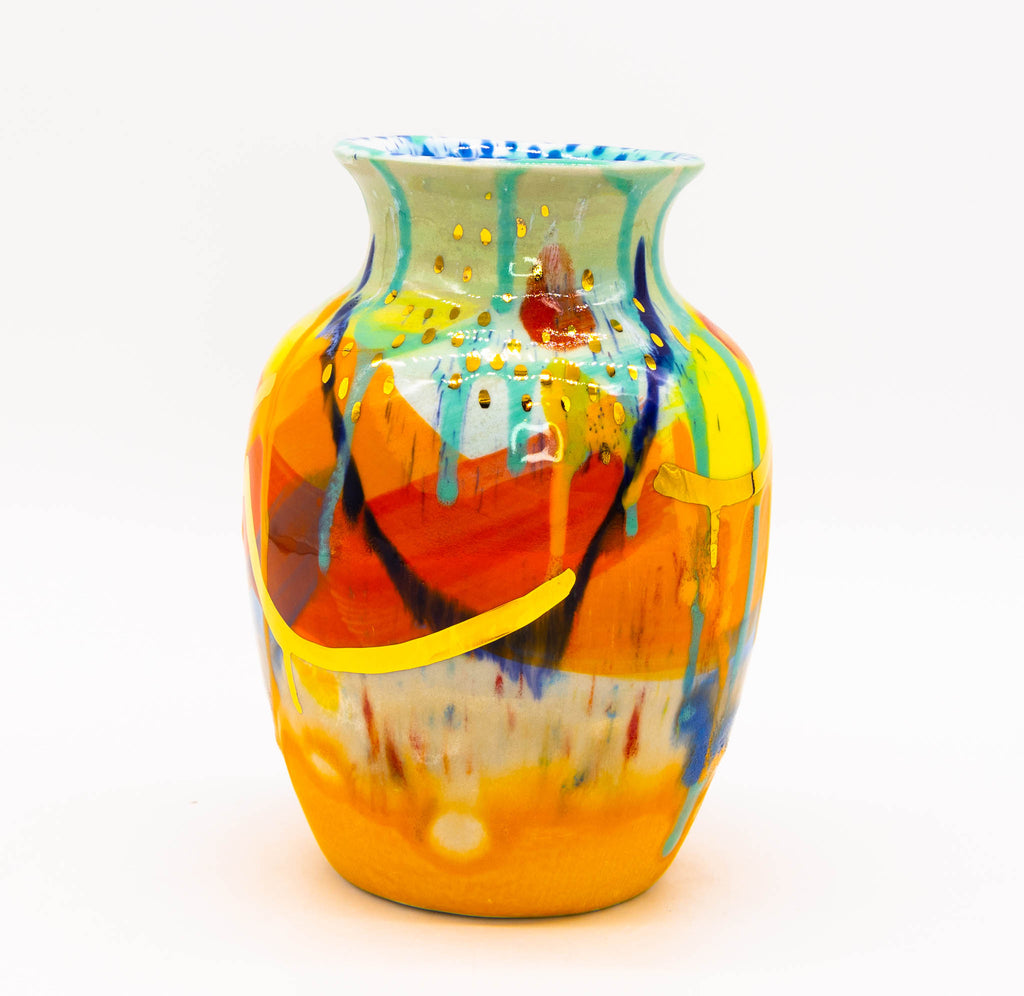 #177 Hand Painted Ceramic vase