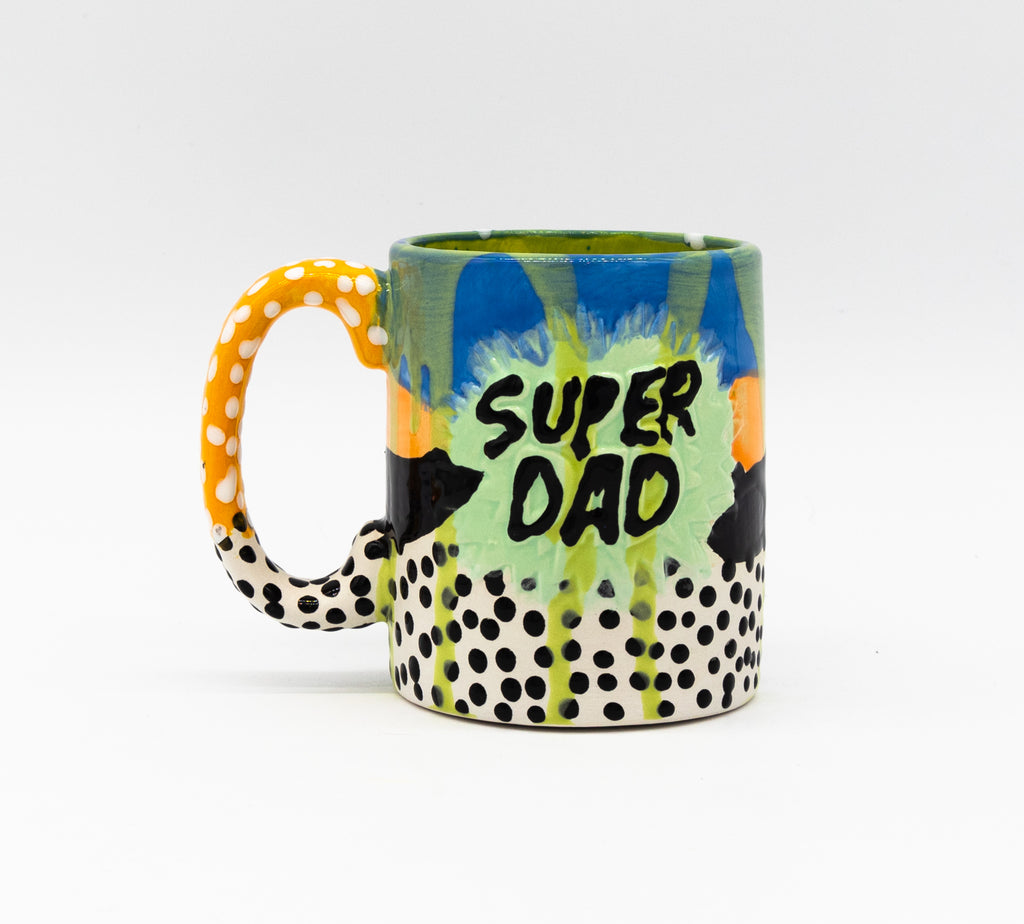 #50 16 oz Hand painted Ceramic  "Super Dad" Mug
