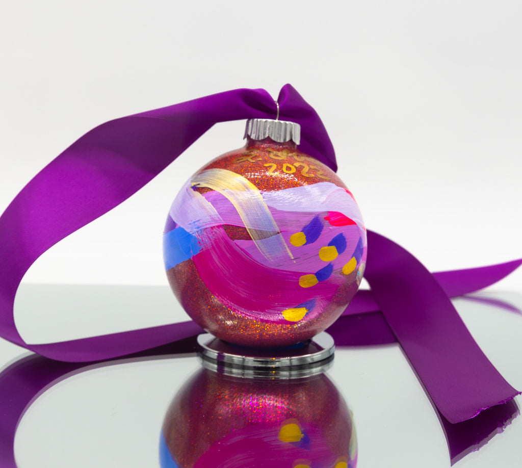 #46 Large Hand Painted Glass Ornament
