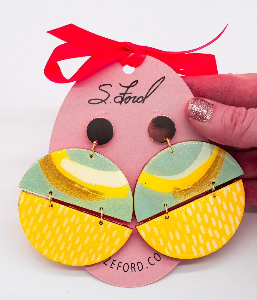 #138 Hand painted earrings