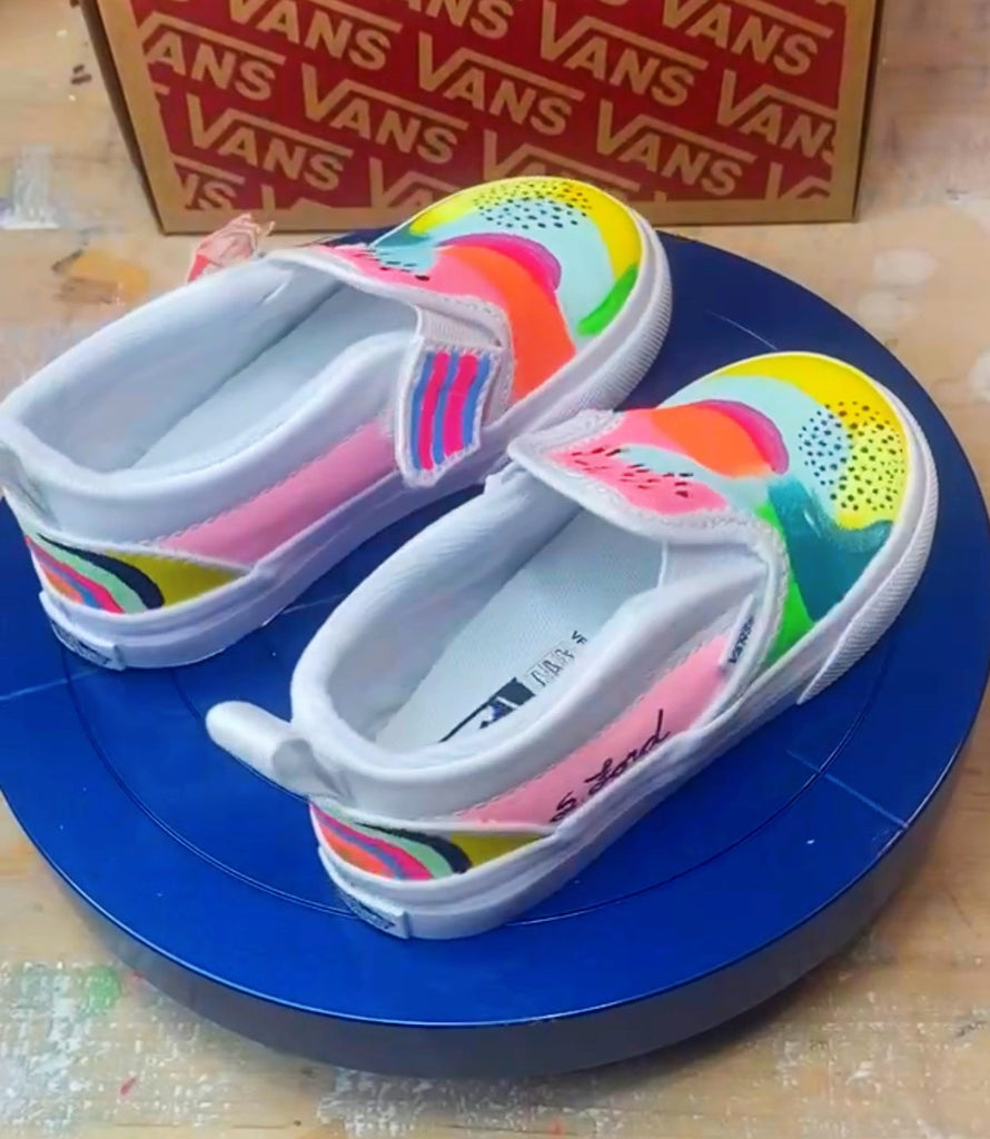Toddler Custom Painted Vans Shoes – Suze Ford Studios