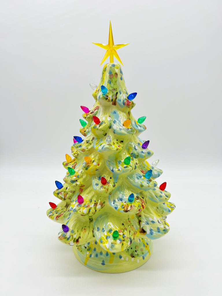 Copy of #19 13" Hand Painted Lighted Ceramic Christmas Tree