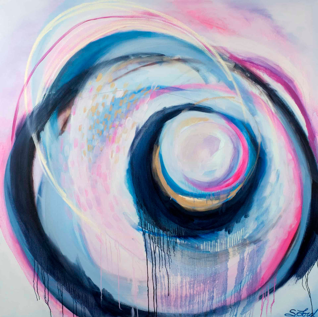 Cotton Candy Crush, 60 x 60 x 3, oil on canvas