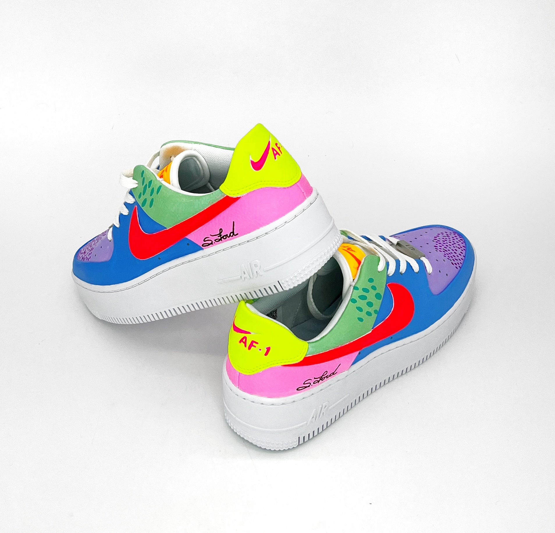Womens Hand painted Nike Air Force Ones – Suze Ford Studios